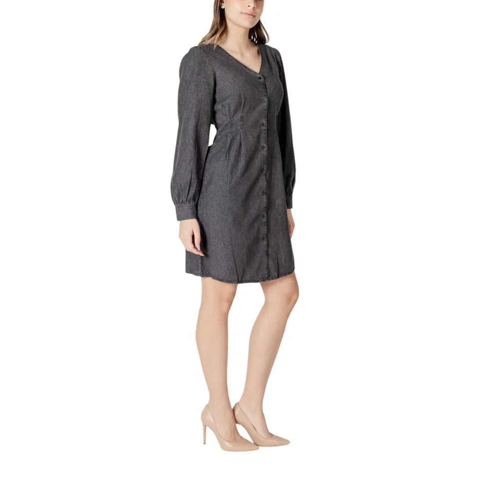 ICHI Black Cotton Short - Dresses