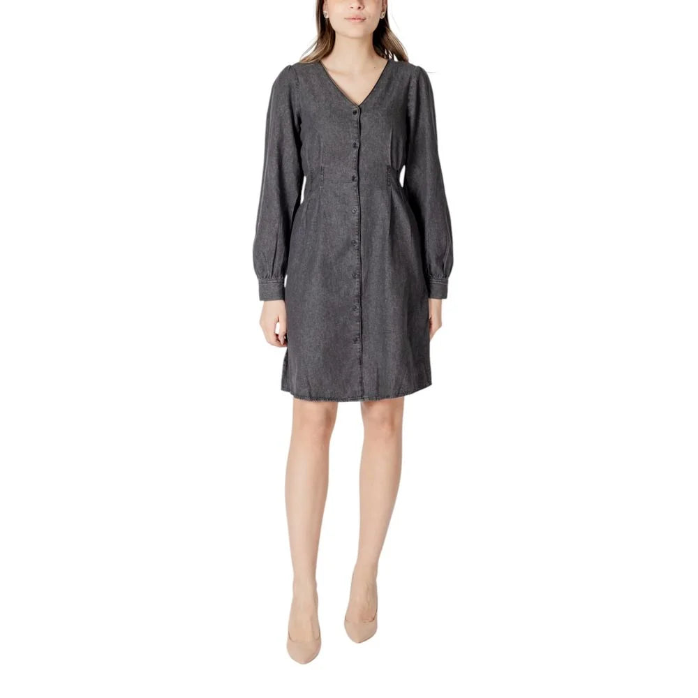 ICHI Black Cotton Short - Dresses