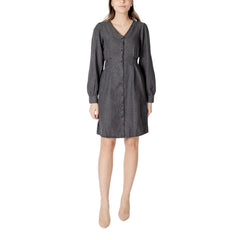 ICHI Black Cotton Short - Dresses