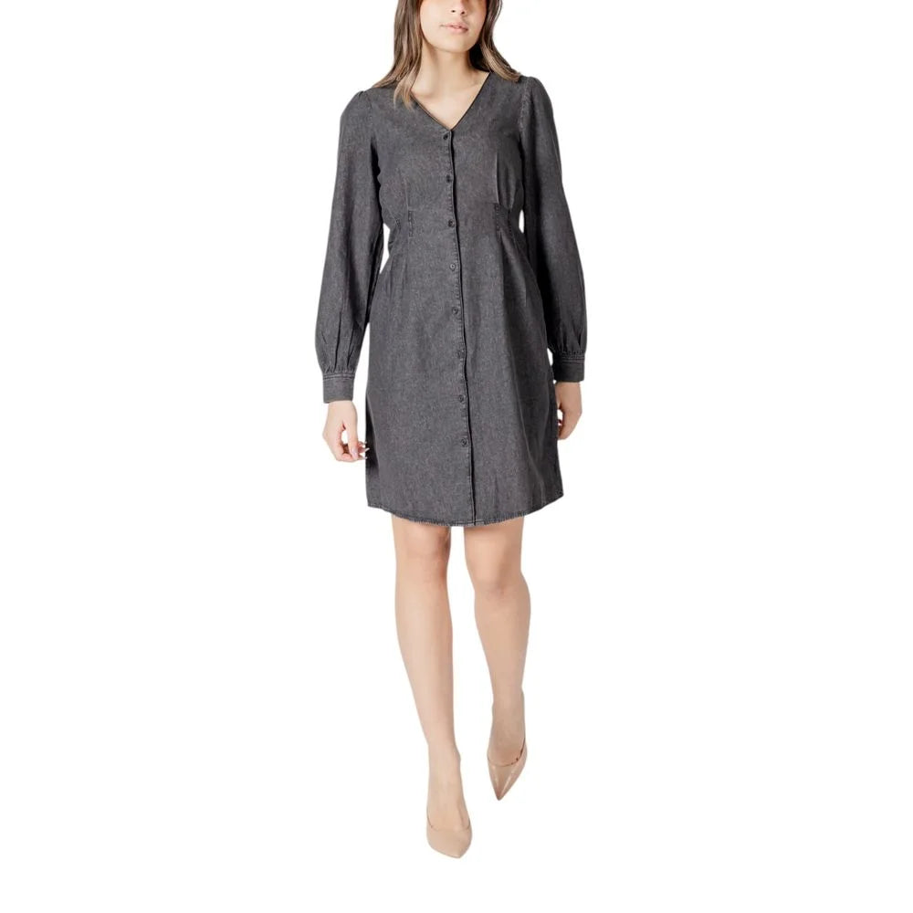 ICHI Black Cotton Short - Dresses