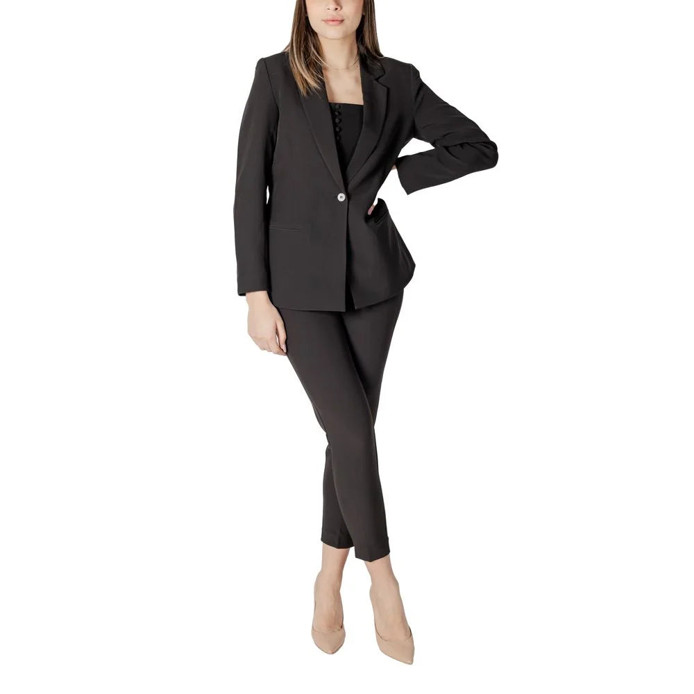 ICHI Black Polyester Blazer - IT36|XXS