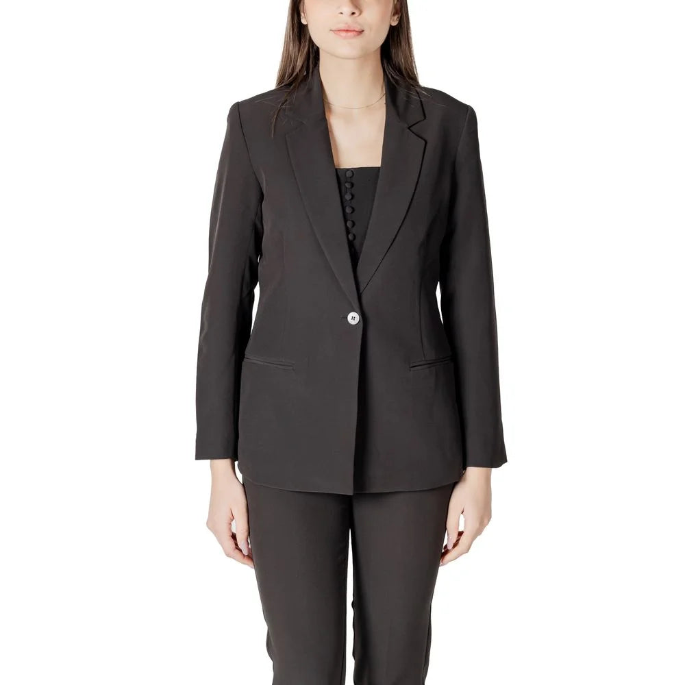 ICHI Black Polyester Blazer - IT36|XXS