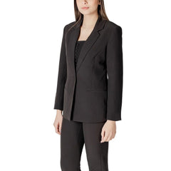 ICHI Black Polyester Blazer - IT36|XXS