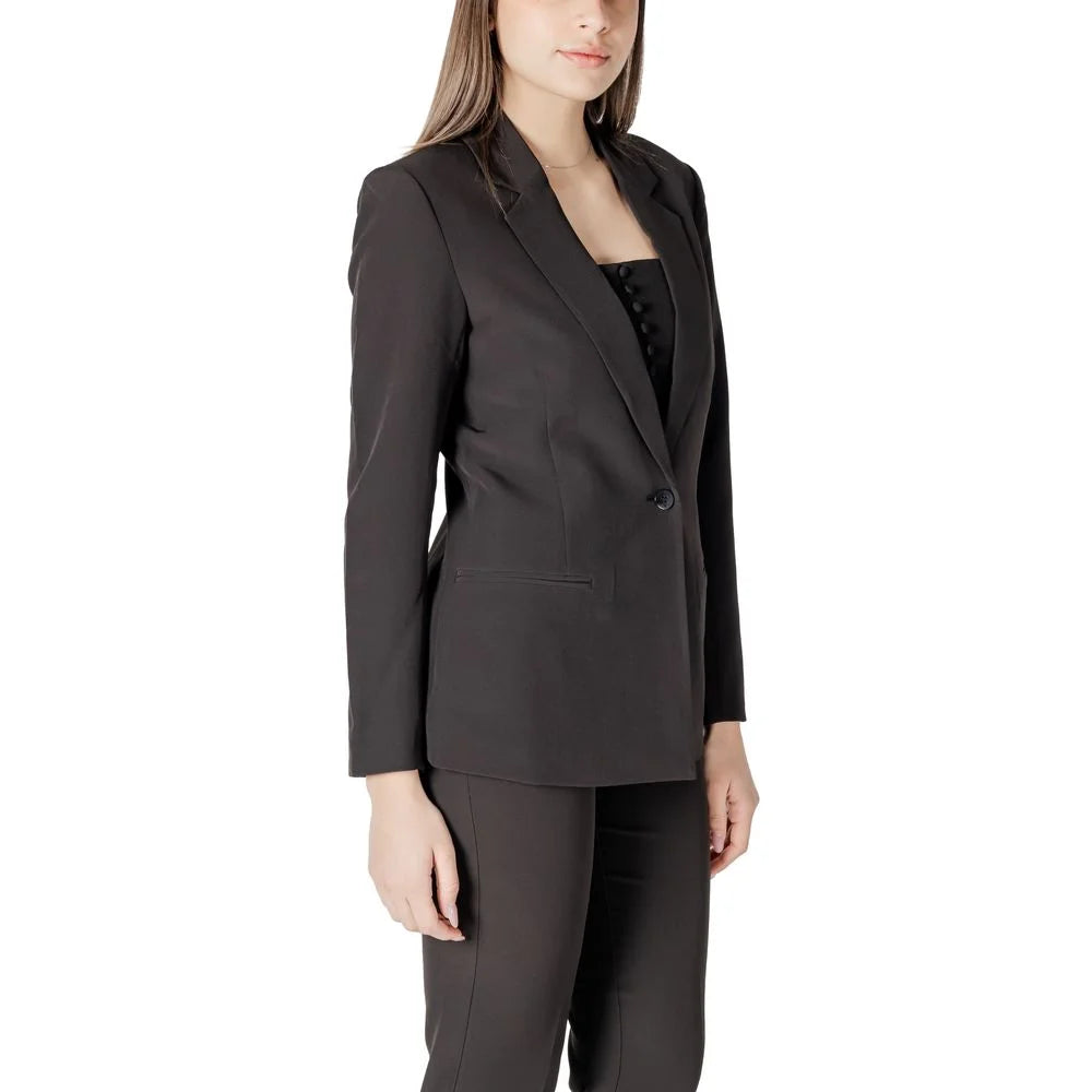 ICHI Black Polyester Blazer - IT36|XXS