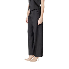ICHI Black Polyester Pant - Trousers