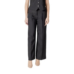 ICHI Black Polyester Pant - Trousers