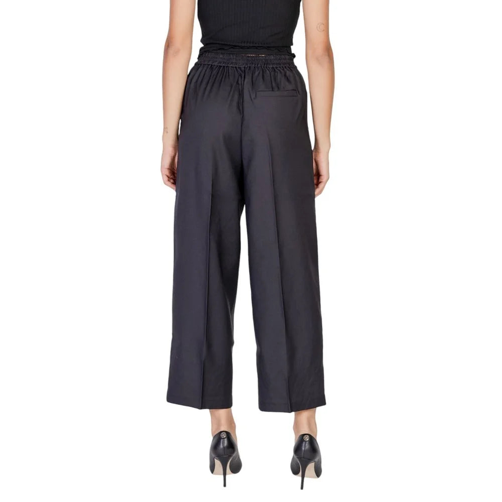 ICHI Black Polyester Pant - Trousers