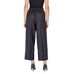 ICHI Black Polyester Pant - Trousers