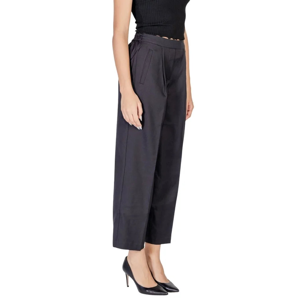 ICHI Black Polyester Pant - Trousers