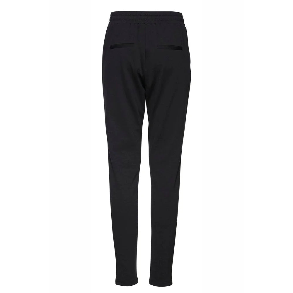 ICHI Black Polyester Pant - Trousers