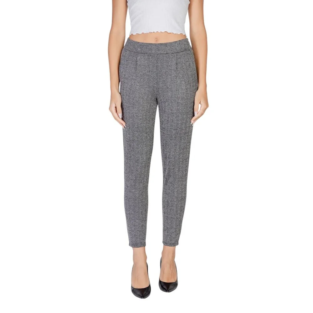 ICHI Black Polyester Skinny Pant - IT40|S