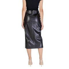 ICHI Black Polyester Skirt