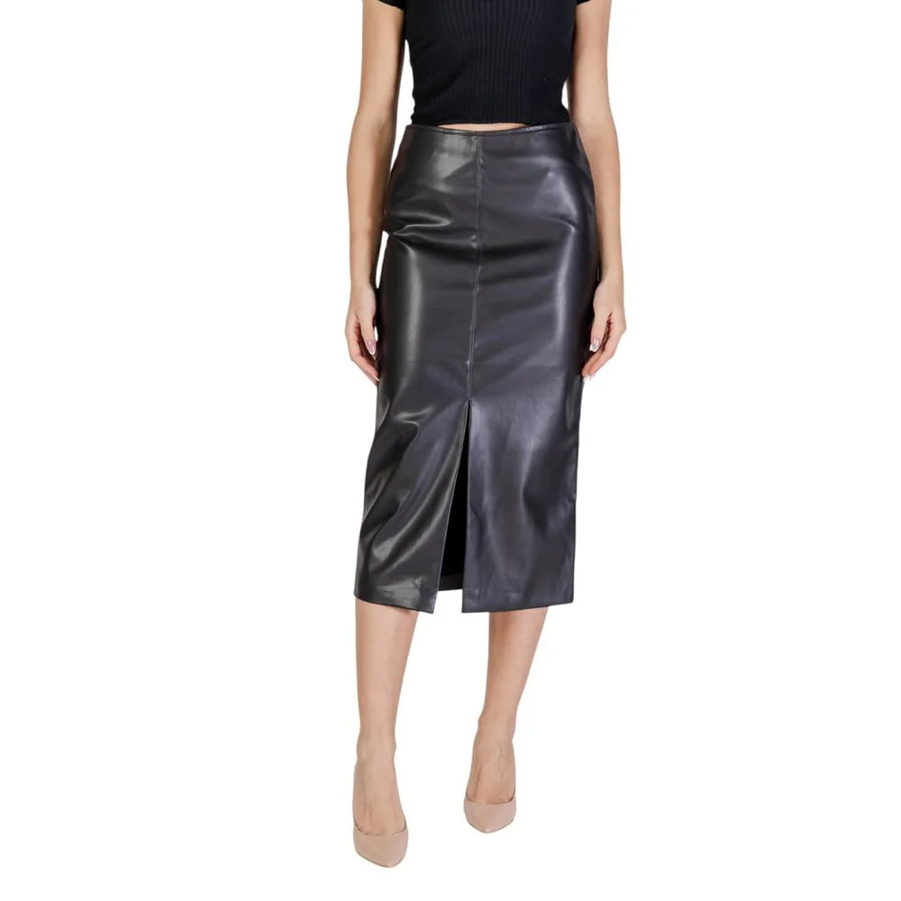 ICHI Black Polyester Skirt - Skirts