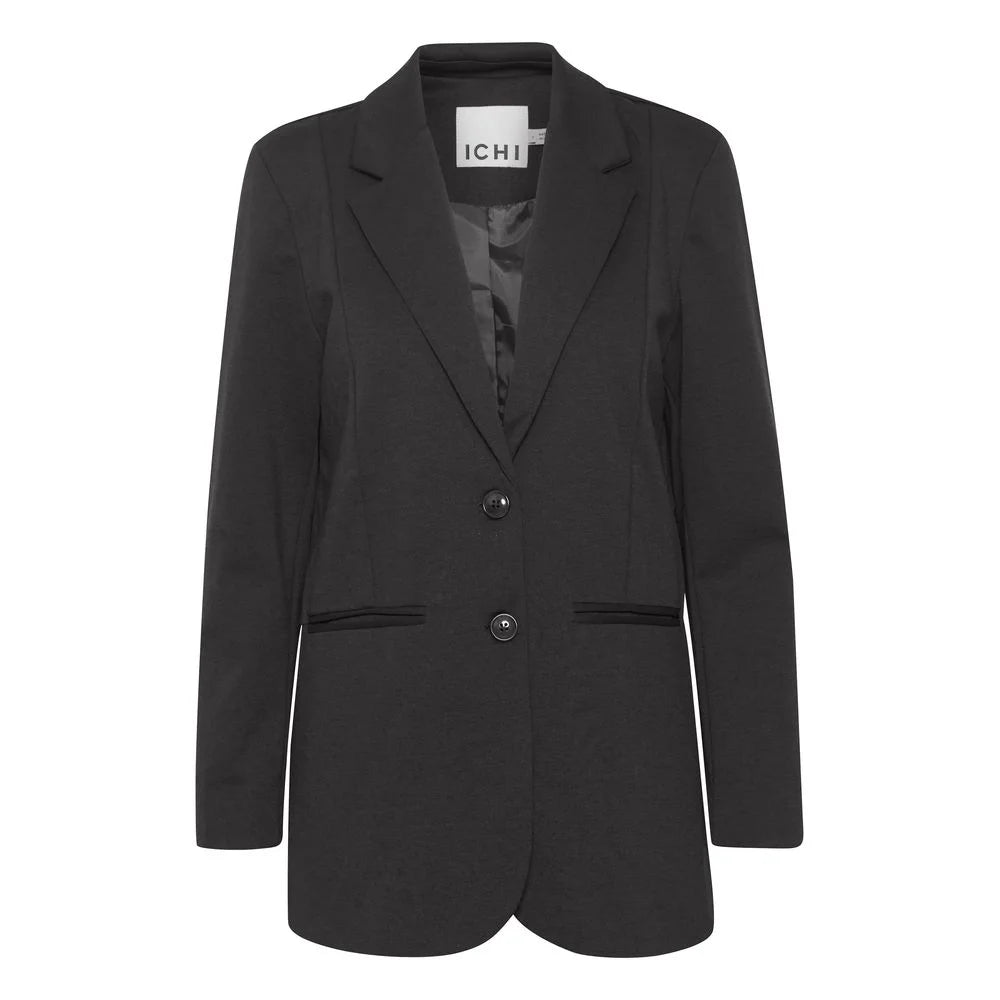 ICHI Black Recycled Polyester Blazer - IT38|XS - Coats & Jackets