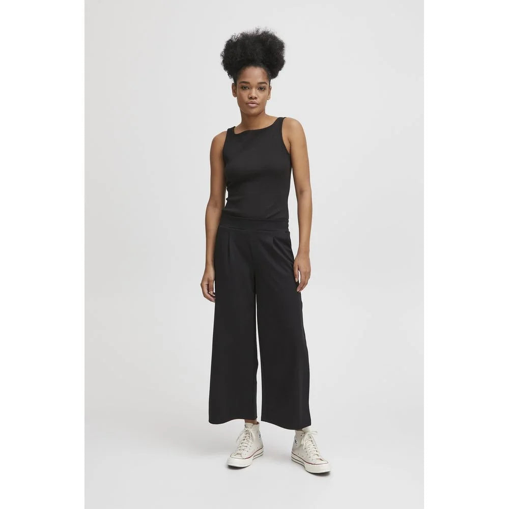 ICHI Black Recycled Polyester Pant - Trousers