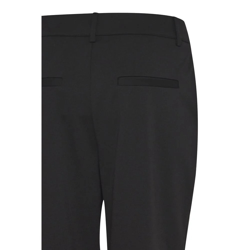 ICHI Black Recycled Polyester Pant - Trousers