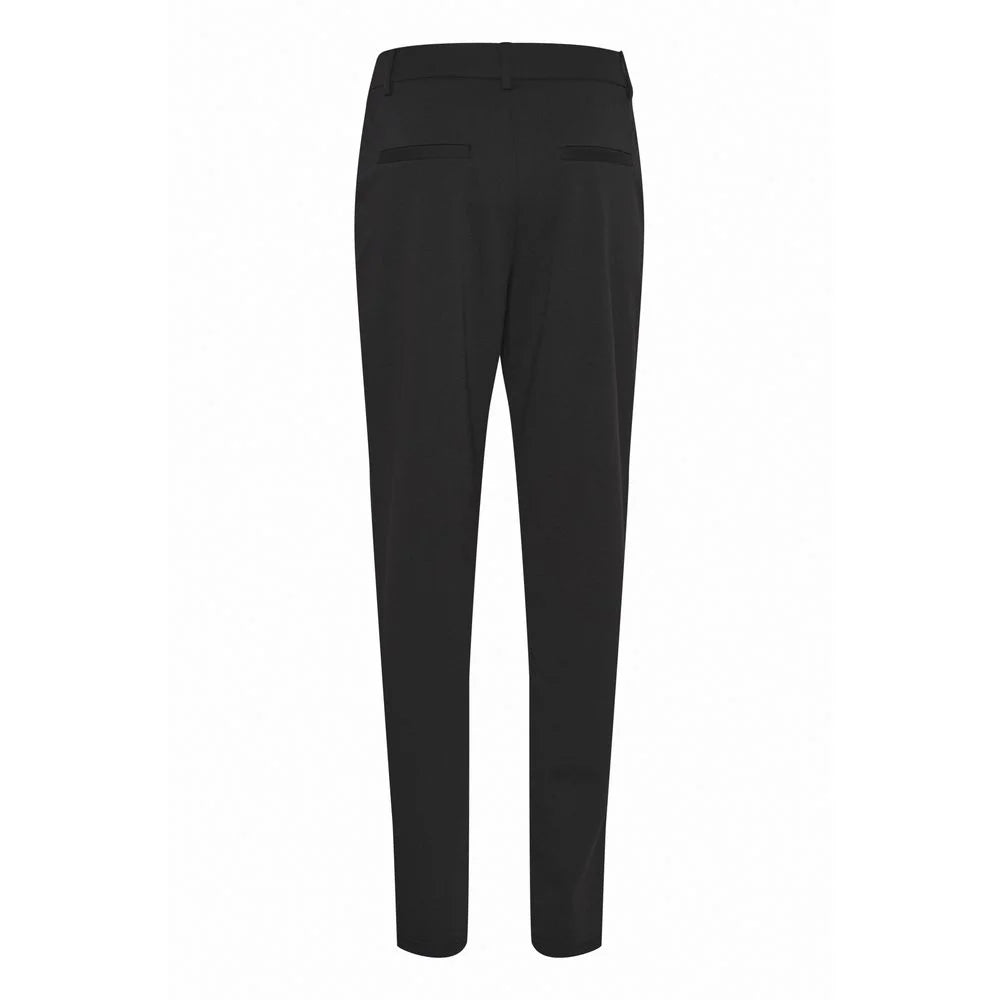 ICHI Black Recycled Polyester Pant - Trousers