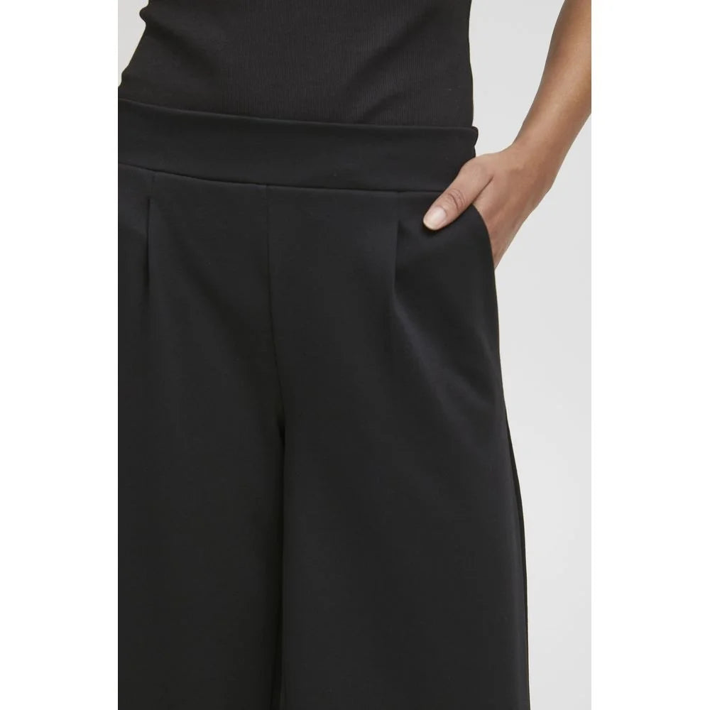 ICHI Black Recycled Polyester Pant - Trousers