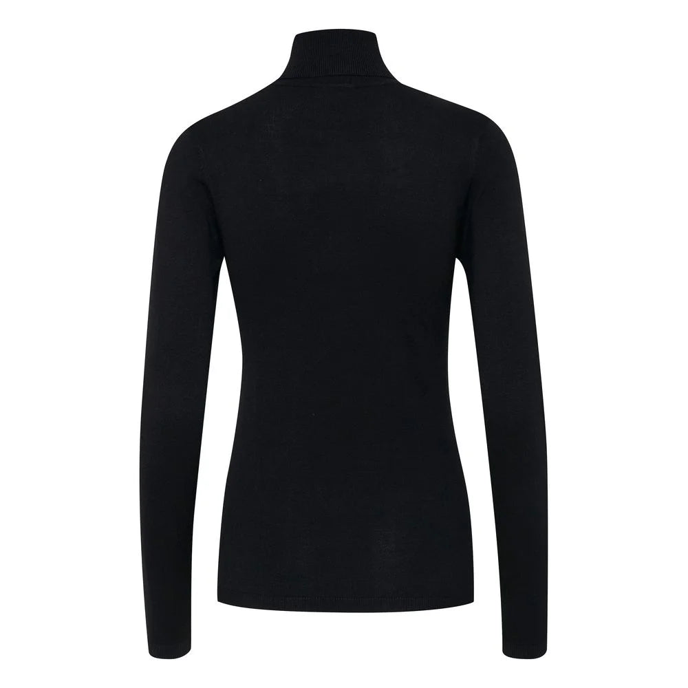 ICHI Black Viscose Turtleneck - XL - Sweaters