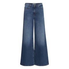ICHI Blue Cotton Bootcut Jean - Jeans