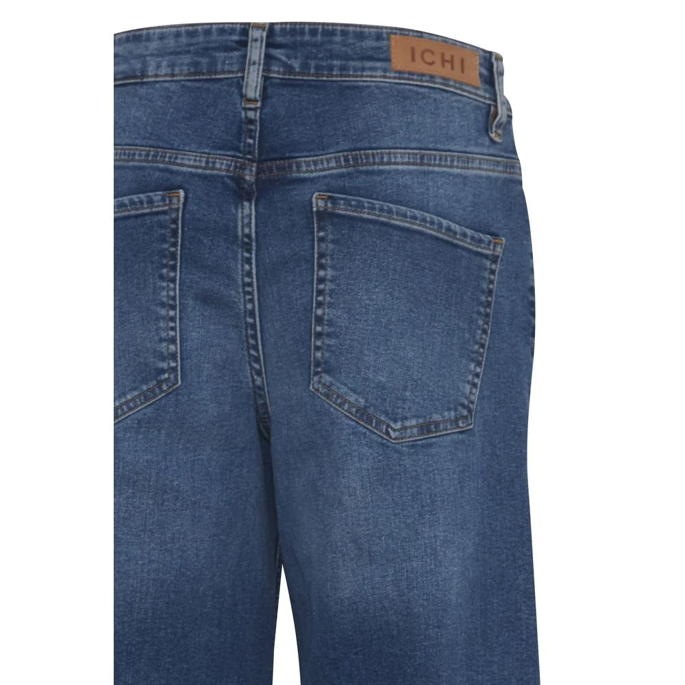 ICHI Blue Cotton Bootcut Jean - Jeans