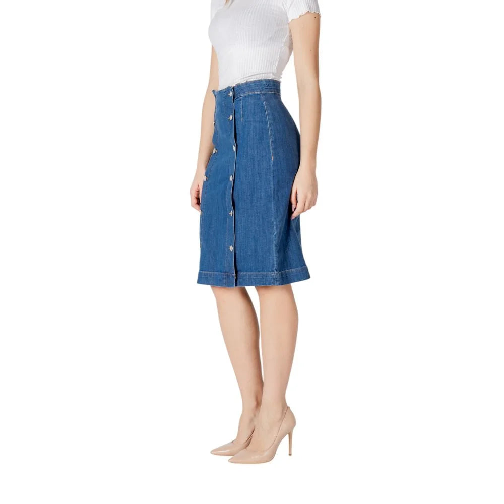 ICHI Blue Cotton Long - Skirts