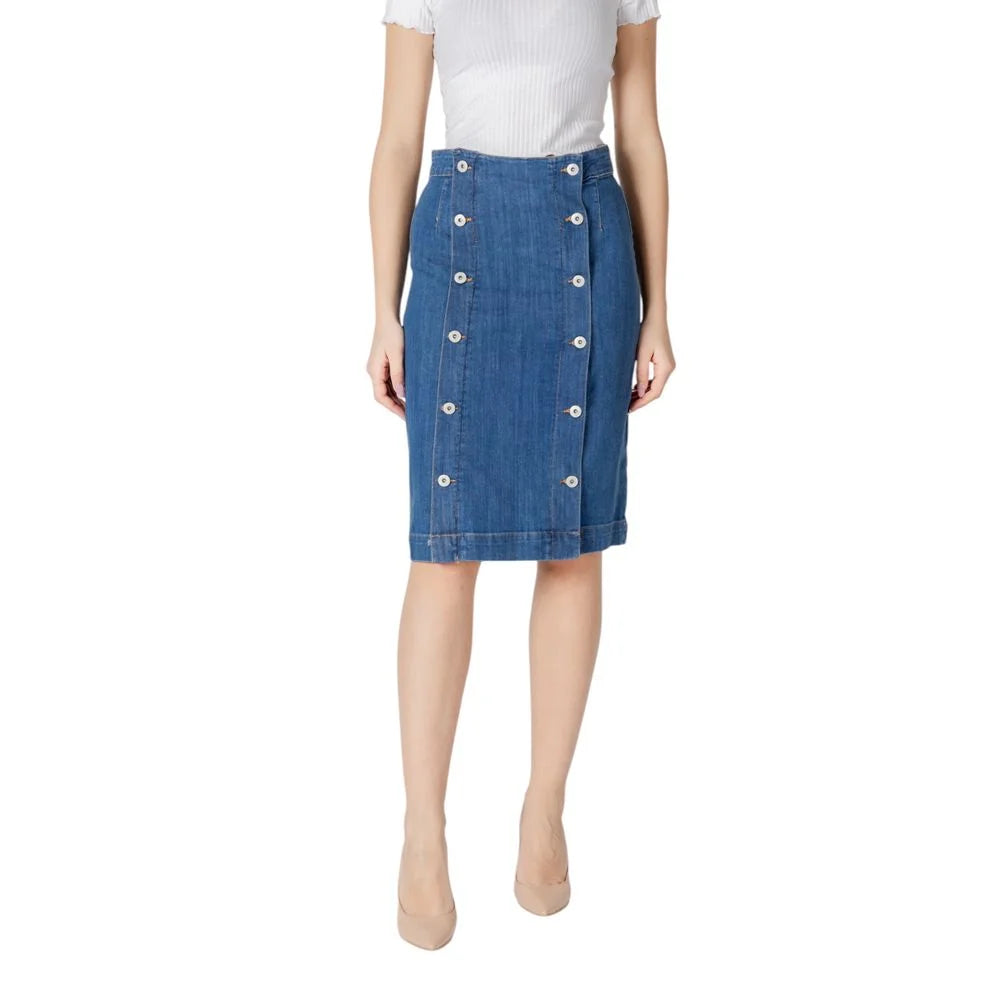 ICHI Blue Cotton Long - Skirts