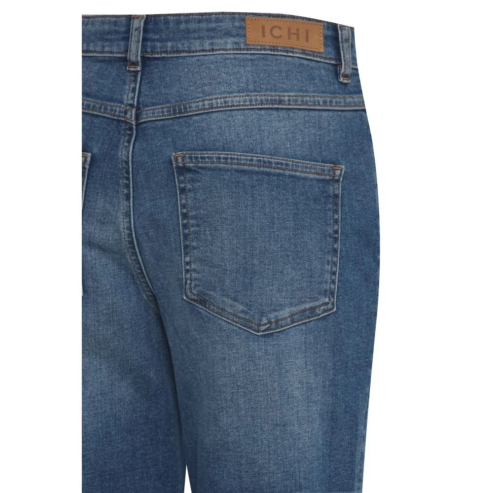 ICHI Blue Cotton Mom Jean - Jeans