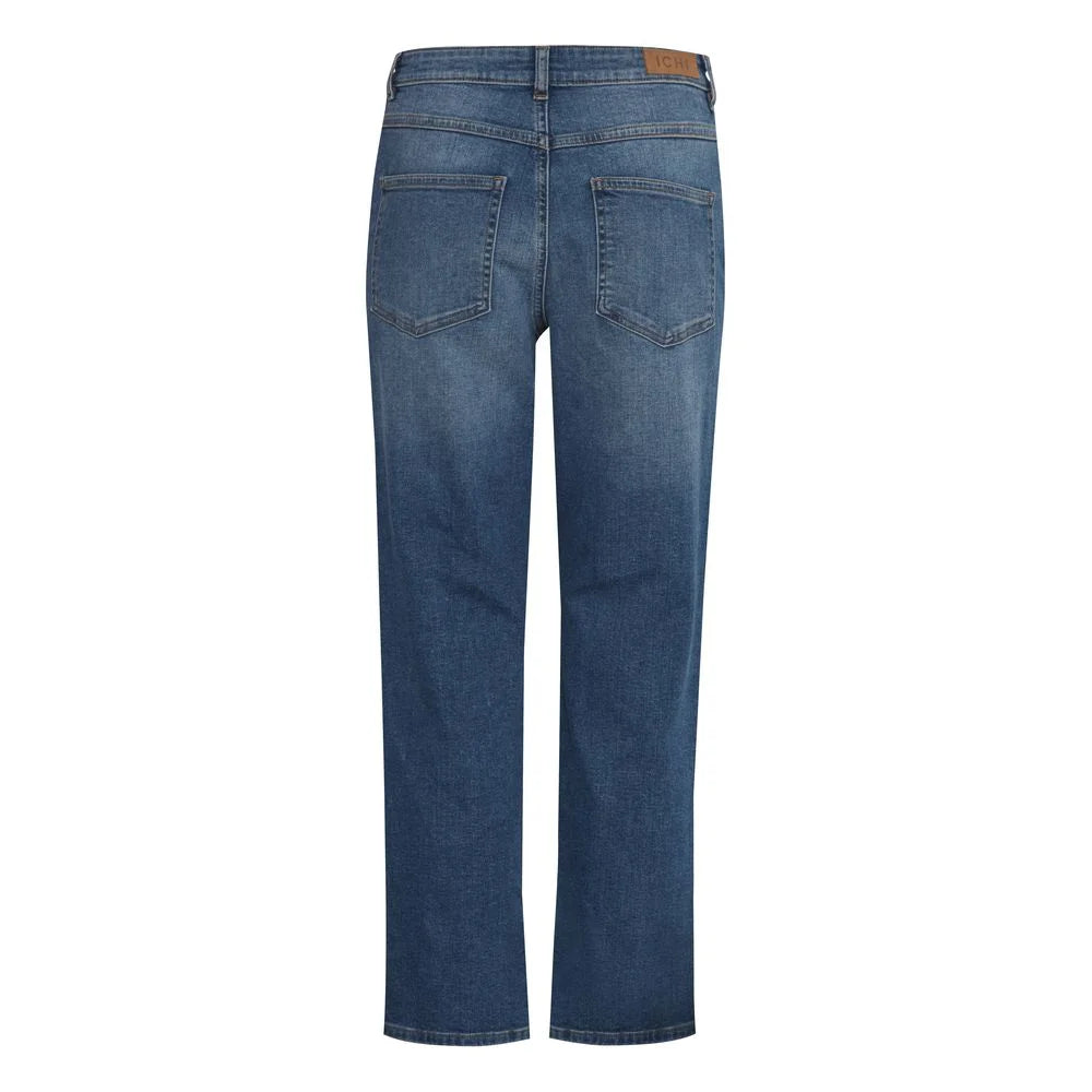 ICHI Blue Cotton Mom Jean - Jeans