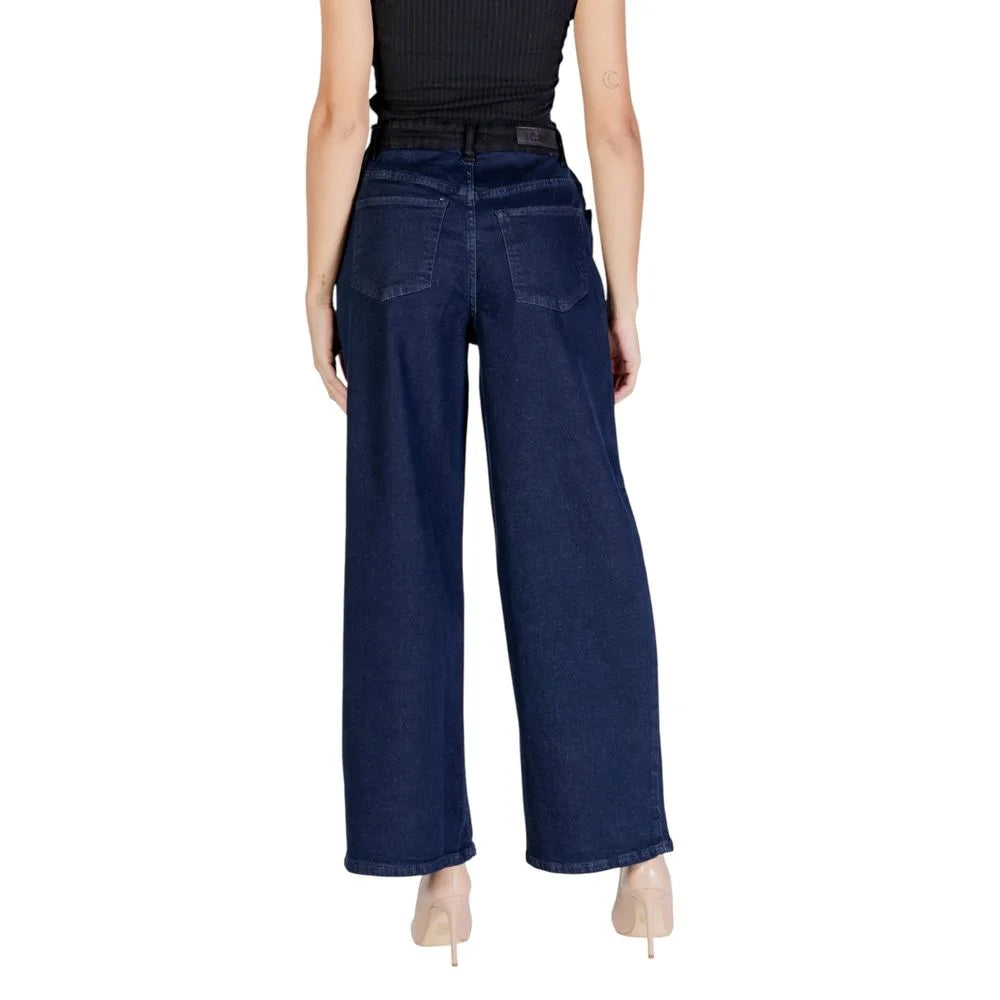ICHI Blue Cotton Pant - W28 | L32 - Trousers