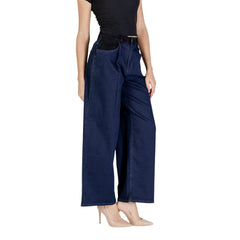 ICHI Blue Cotton Pant - W28 | L32 - Trousers