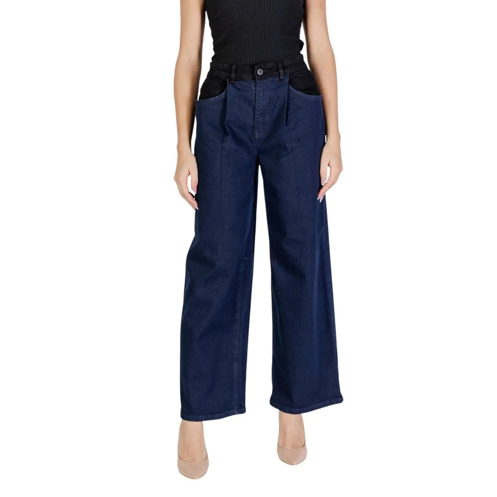 ICHI Blue Cotton Pant - W28 | L32 - Trousers