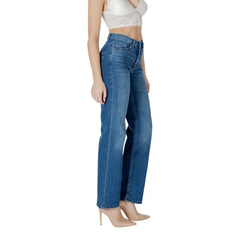 ICHI Blue Cotton Relaxed Fit Jean - Jeans