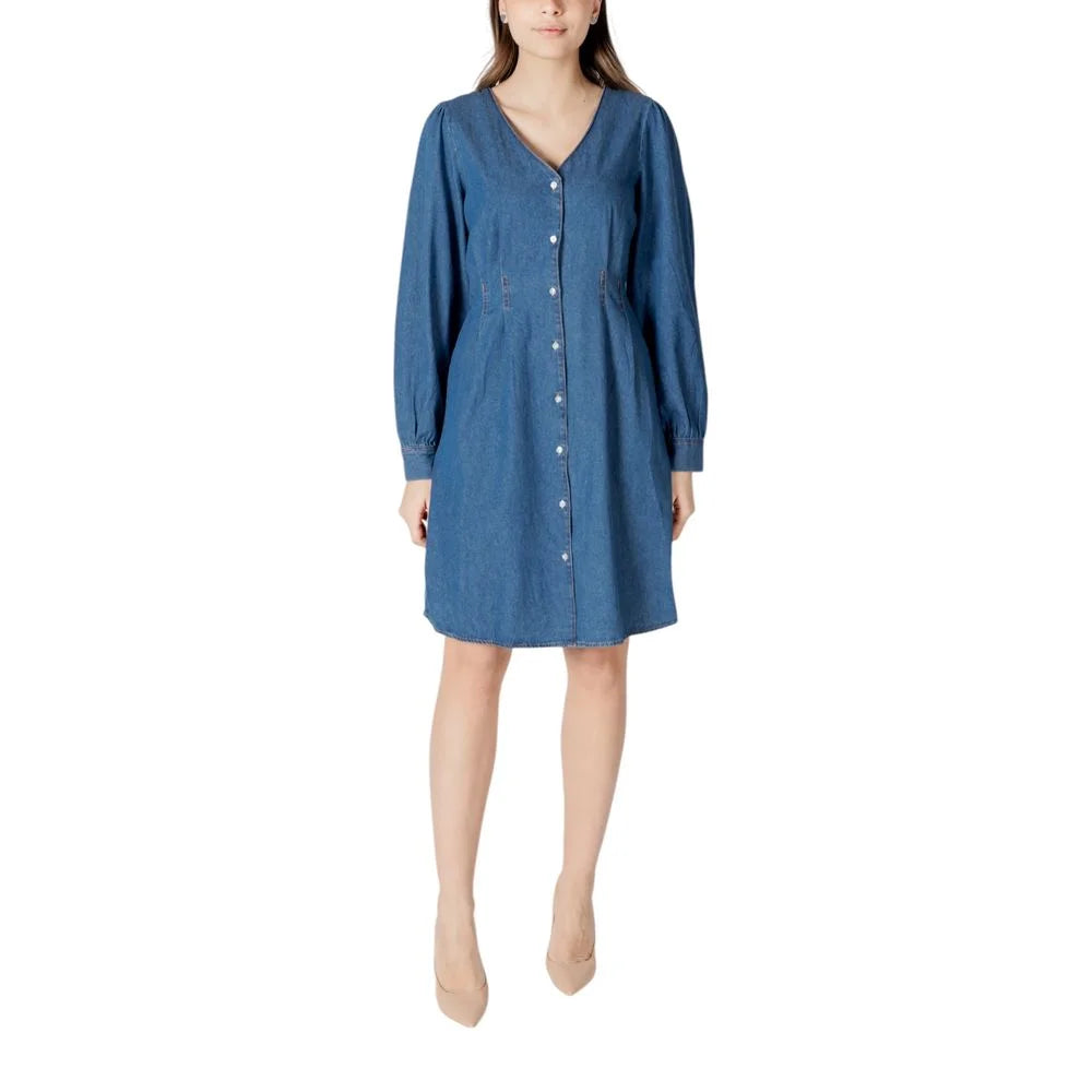 ICHI Blue Cotton Short - Dresses