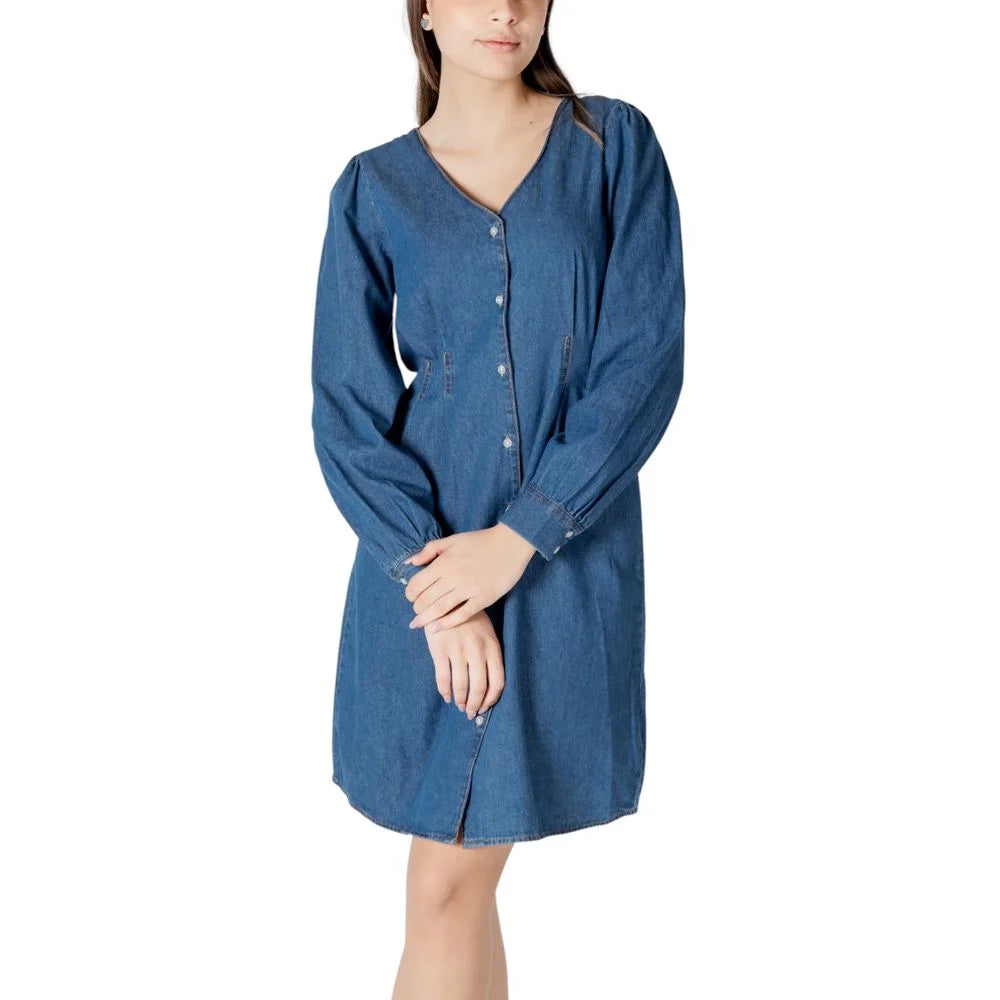 ICHI Blue Cotton Short - Dresses