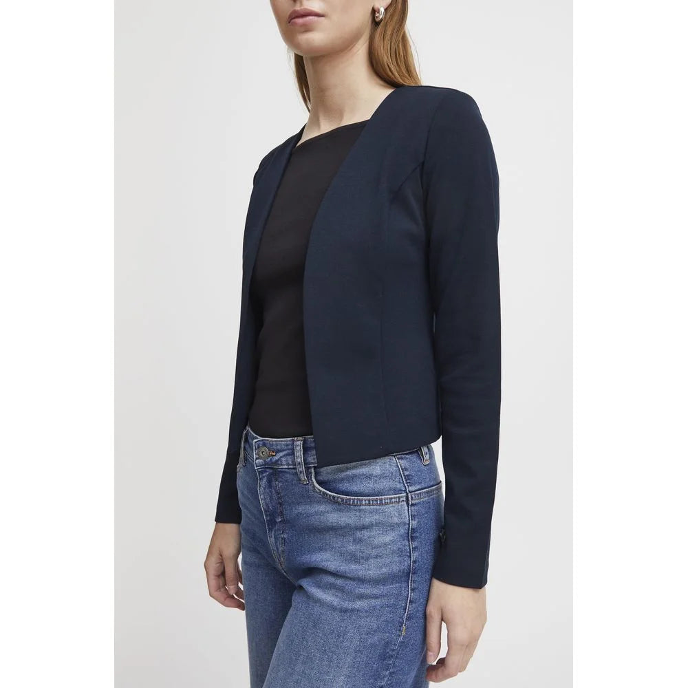 ICHI Blue Polyester Blazer - XXL - Coats & Jackets