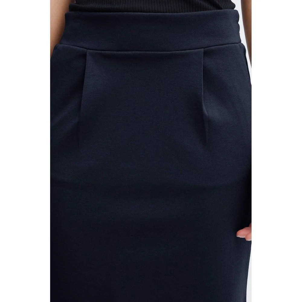 ICHI Blue Polyester Mini - Skirts