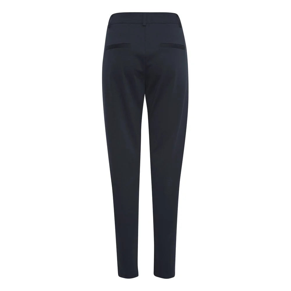 ICHI Blue Recycled Polyester Pant - Trousers