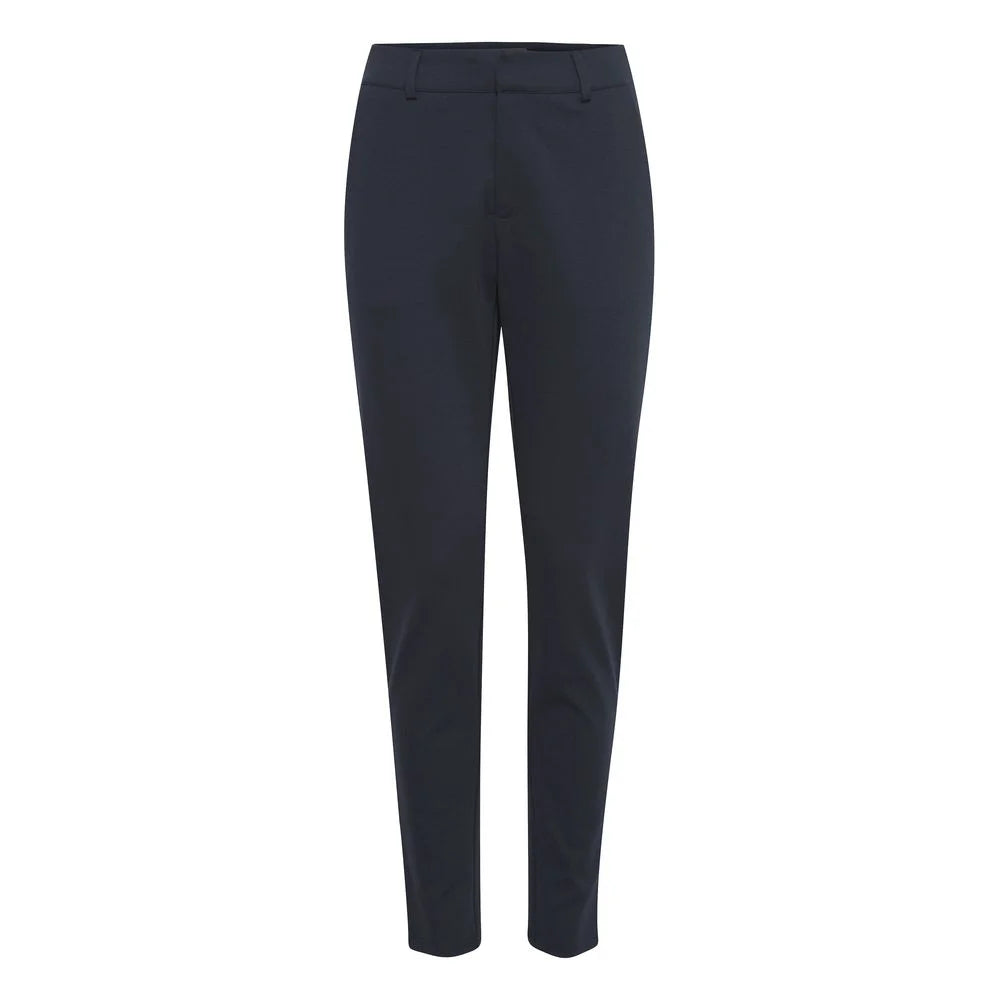 ICHI Blue Recycled Polyester Pant - Trousers