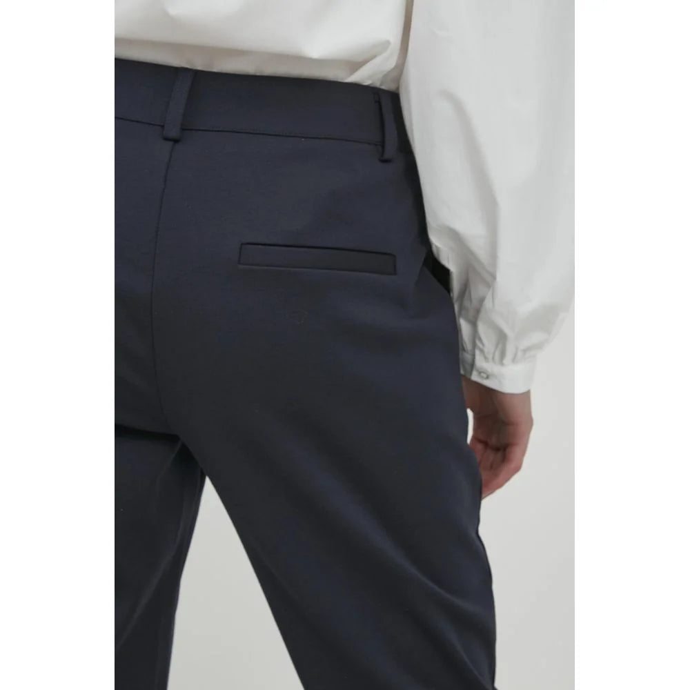 ICHI Blue Recycled Polyester Pant - Trousers