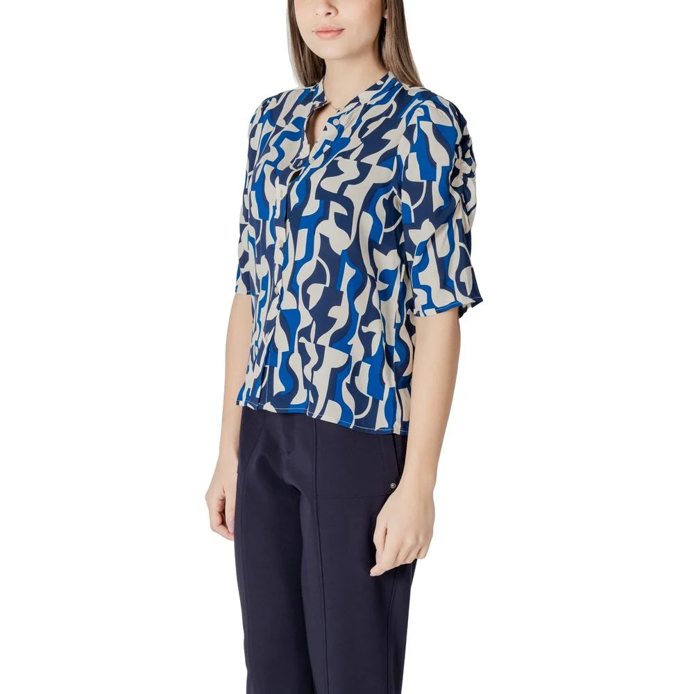 ICHI Blue Viscose Blouse - IT42|M - Blouses