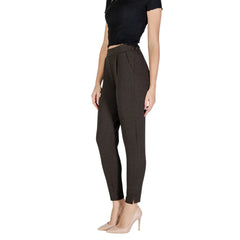 ICHI Brown Polyester Pant - Trousers