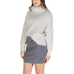 ICHI Cream Marabou Turtleneck - Sweaters