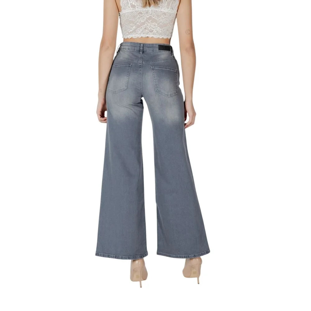 ICHI Gray Cotton Bootcut Jean - Jeans