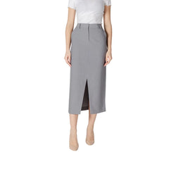 ICHI Gray Polyester Long - Skirts