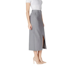 ICHI Gray Polyester Long - Skirts