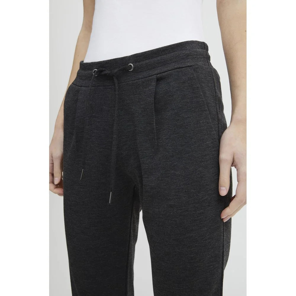 ICHI Gray Polyester Pant - Trousers