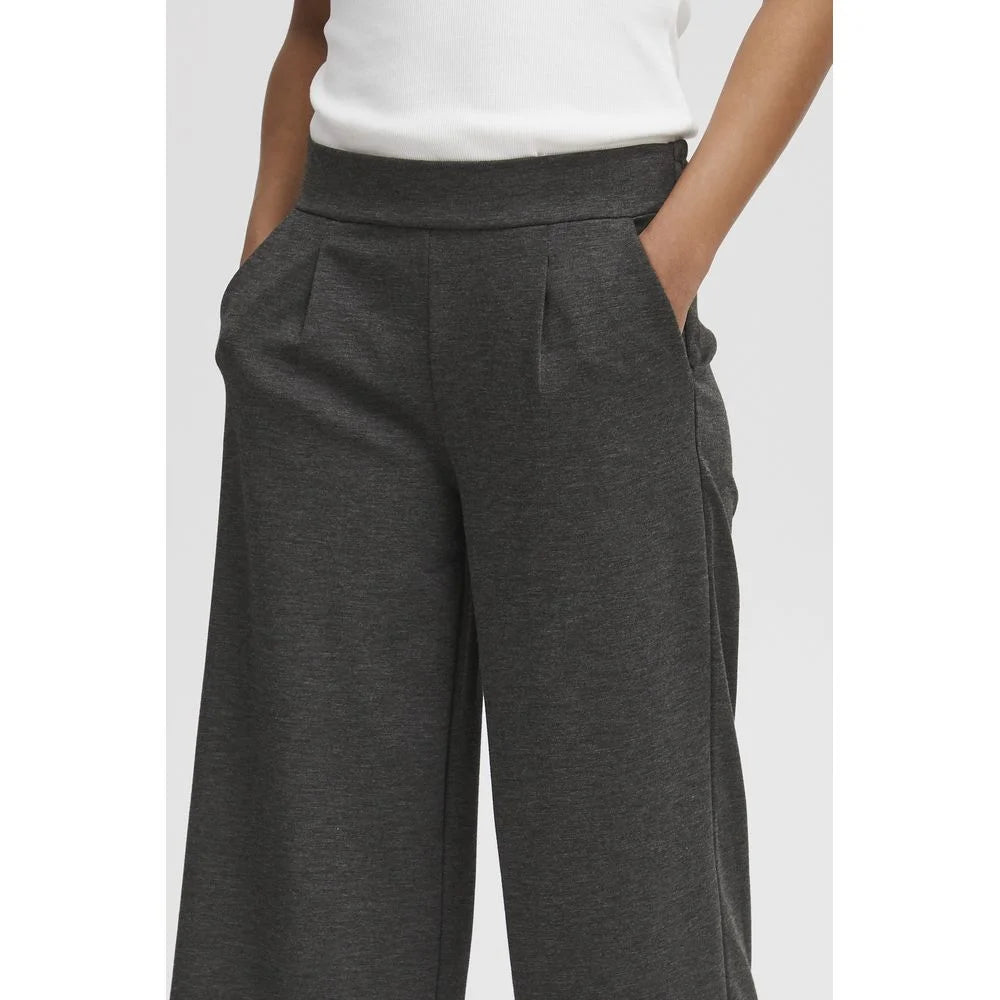 ICHI Gray Recycled Polyester Pant - Trousers