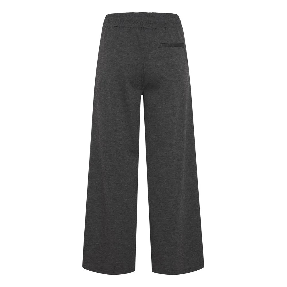 ICHI Gray Recycled Polyester Pant - Trousers
