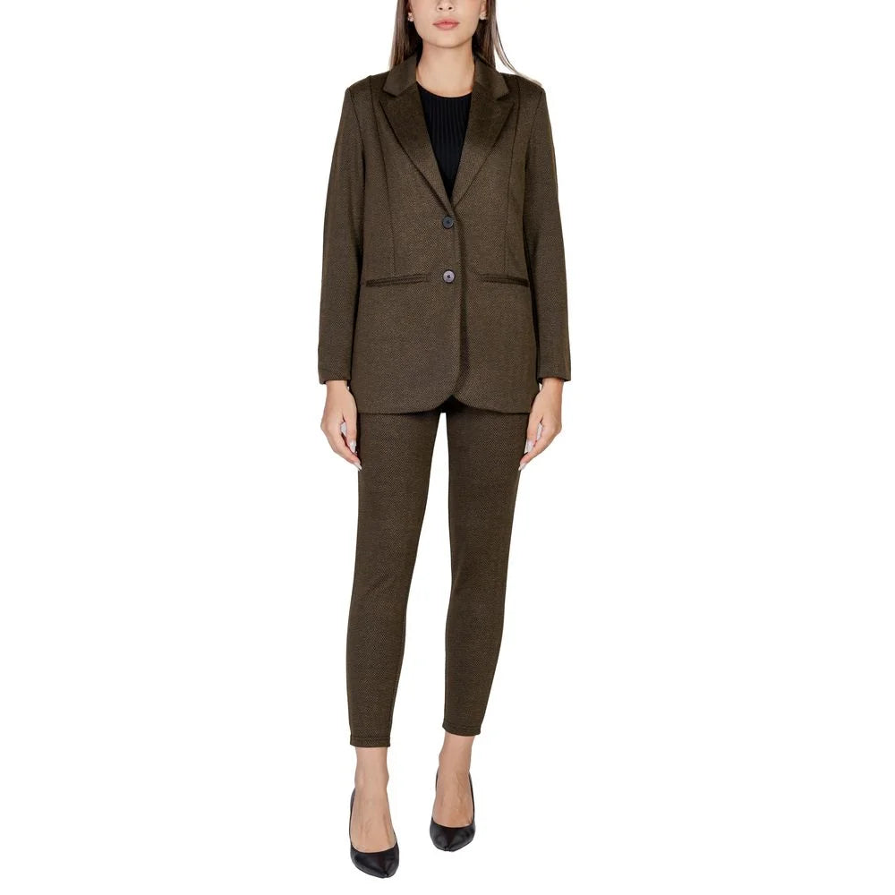 ICHI Green Polyester Blazer - IT42|M - Coats & Jackets